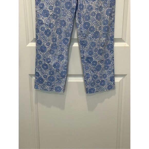 J. McLaughlin Blue and White Paisley Floral Pants Size 6 - Picture 3 of 6